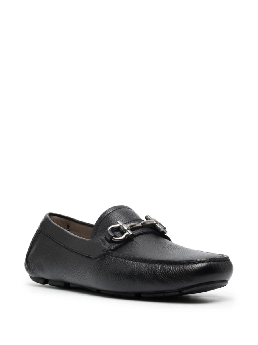 Mocasini Ferragamo gancini negri din piele - Img 2