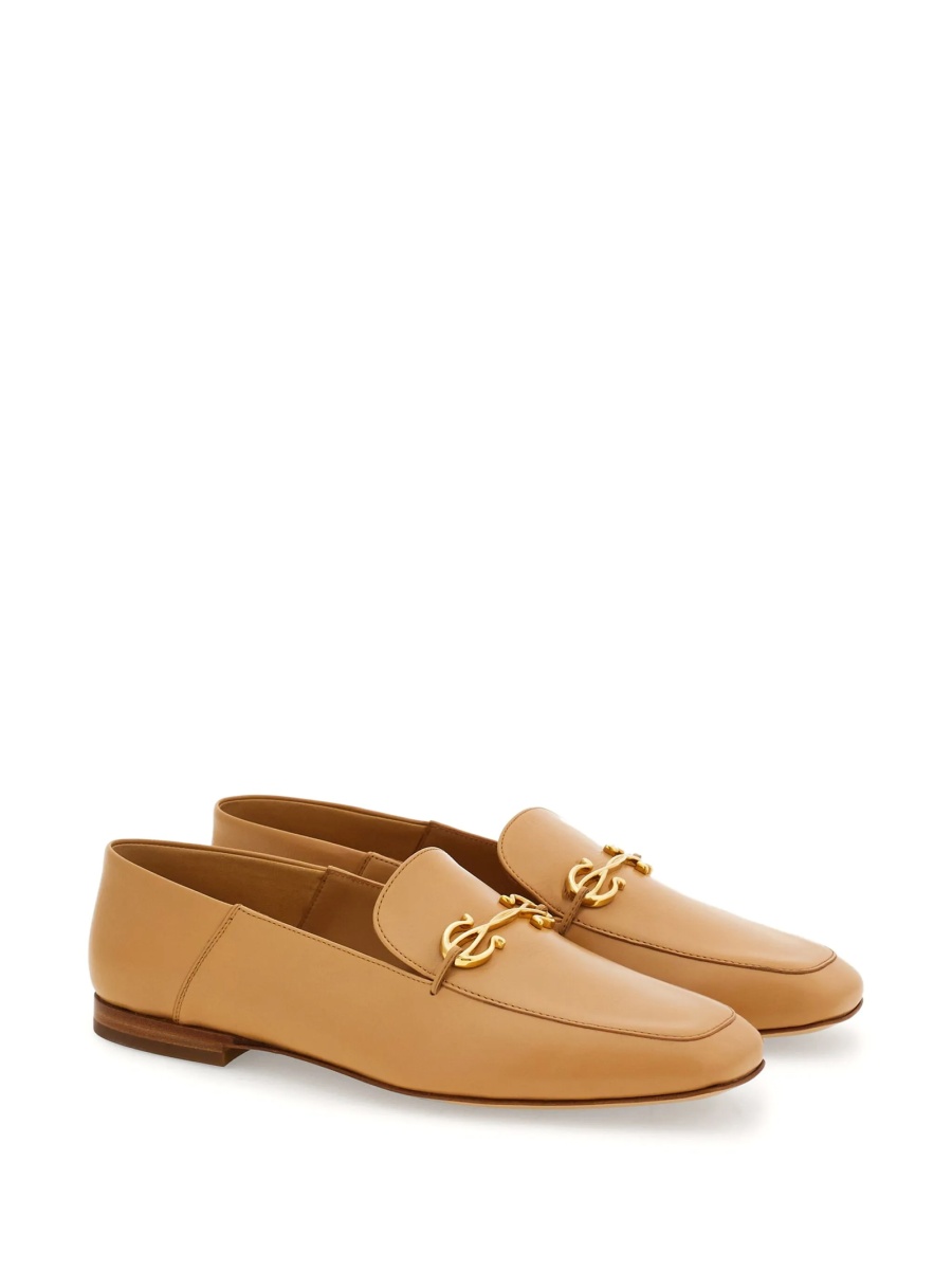Mocasini Ferragamo gancini neutri din piele - Img 2