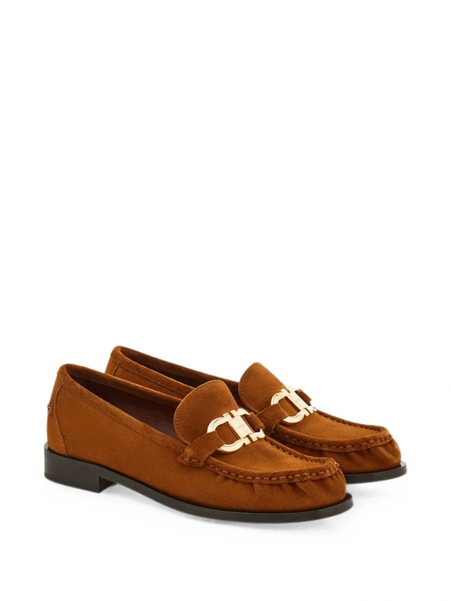 Mocasini Ferragamo maro din piele intoarsa 'MARIAN' - Img 4