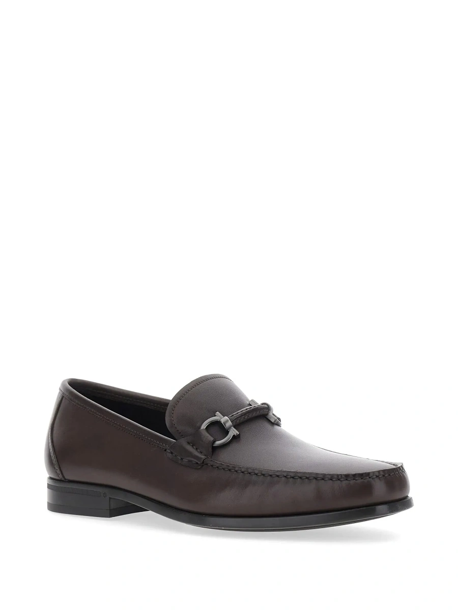 Mocasini Ferragamo maro din piele - Img 4