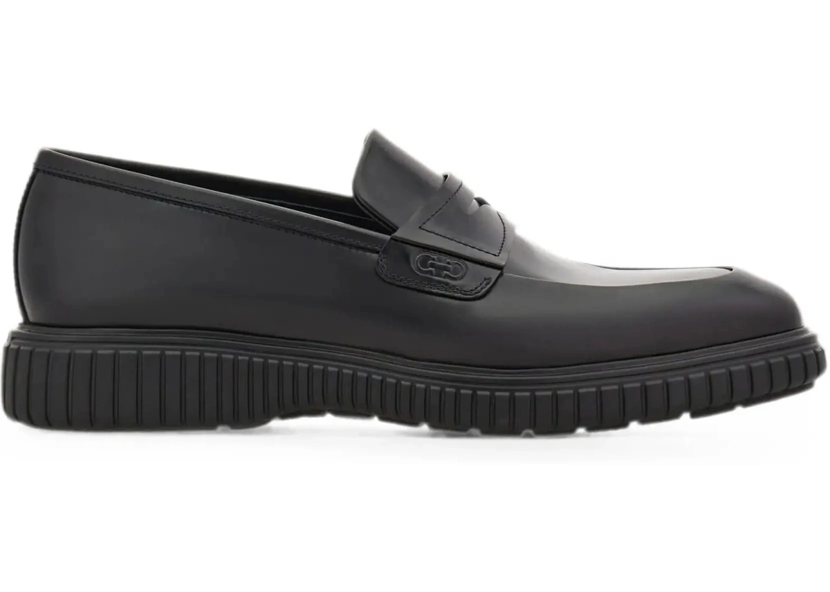 Mocasini Ferragamo negri din piele - Img 9