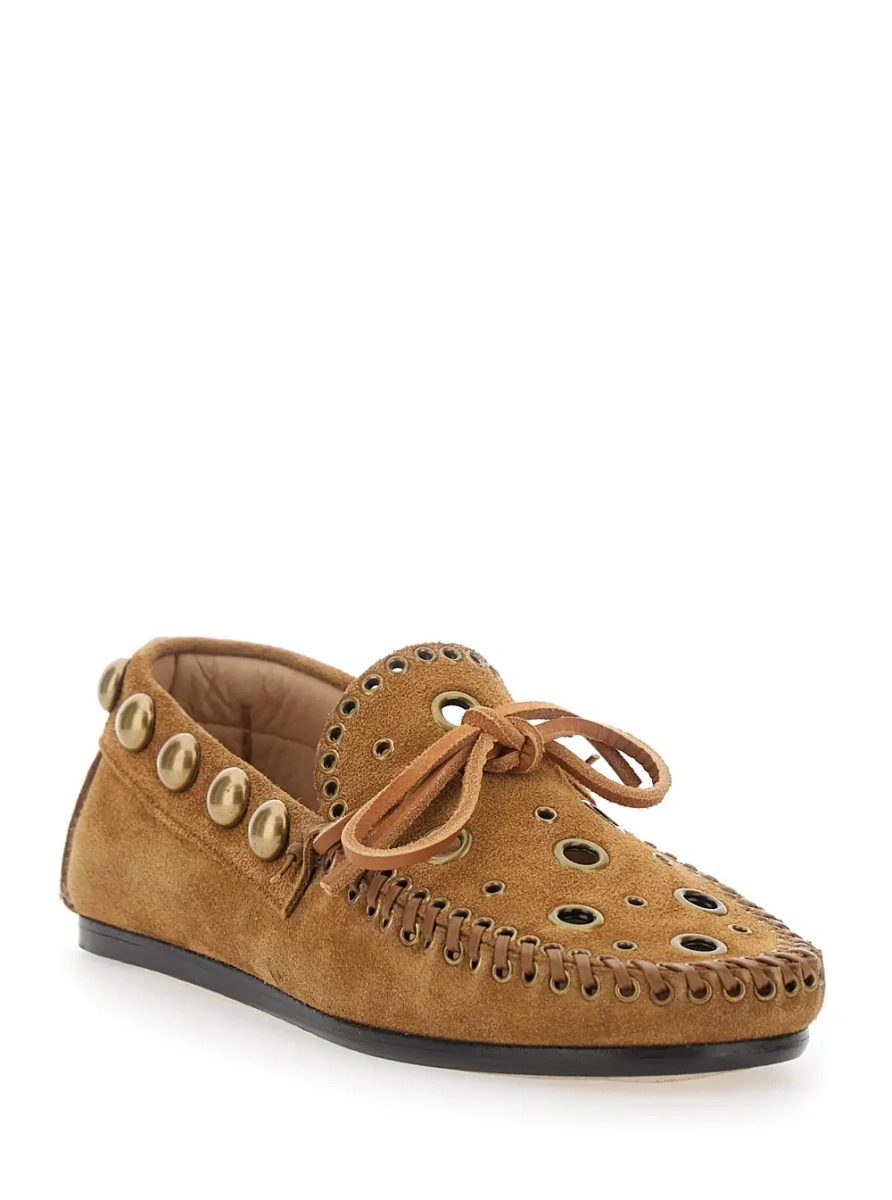 Mocasini Isabel Marant maro din piele intoarsa - Img 2