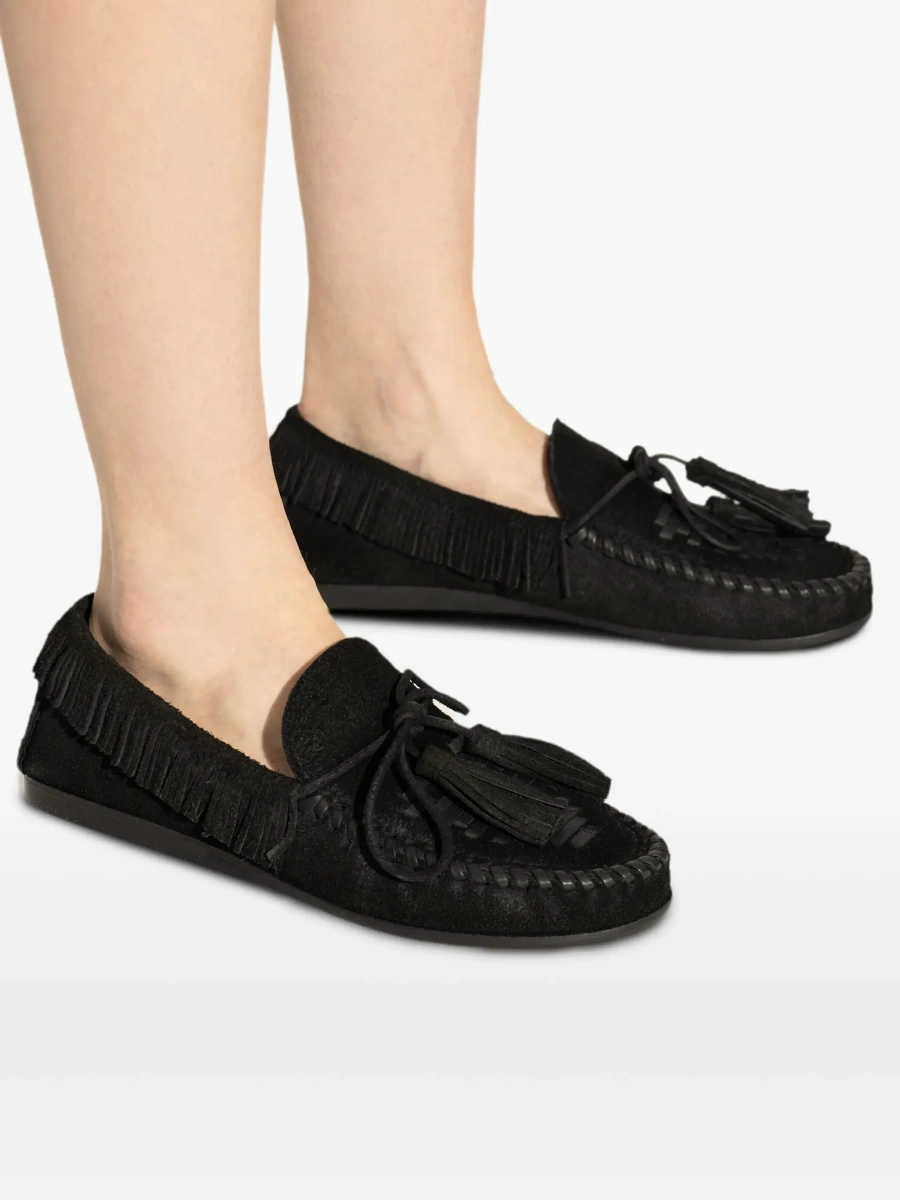 Mocasini Isabel Marant negri din piele intoarsa 'Fitza' - Img 8
