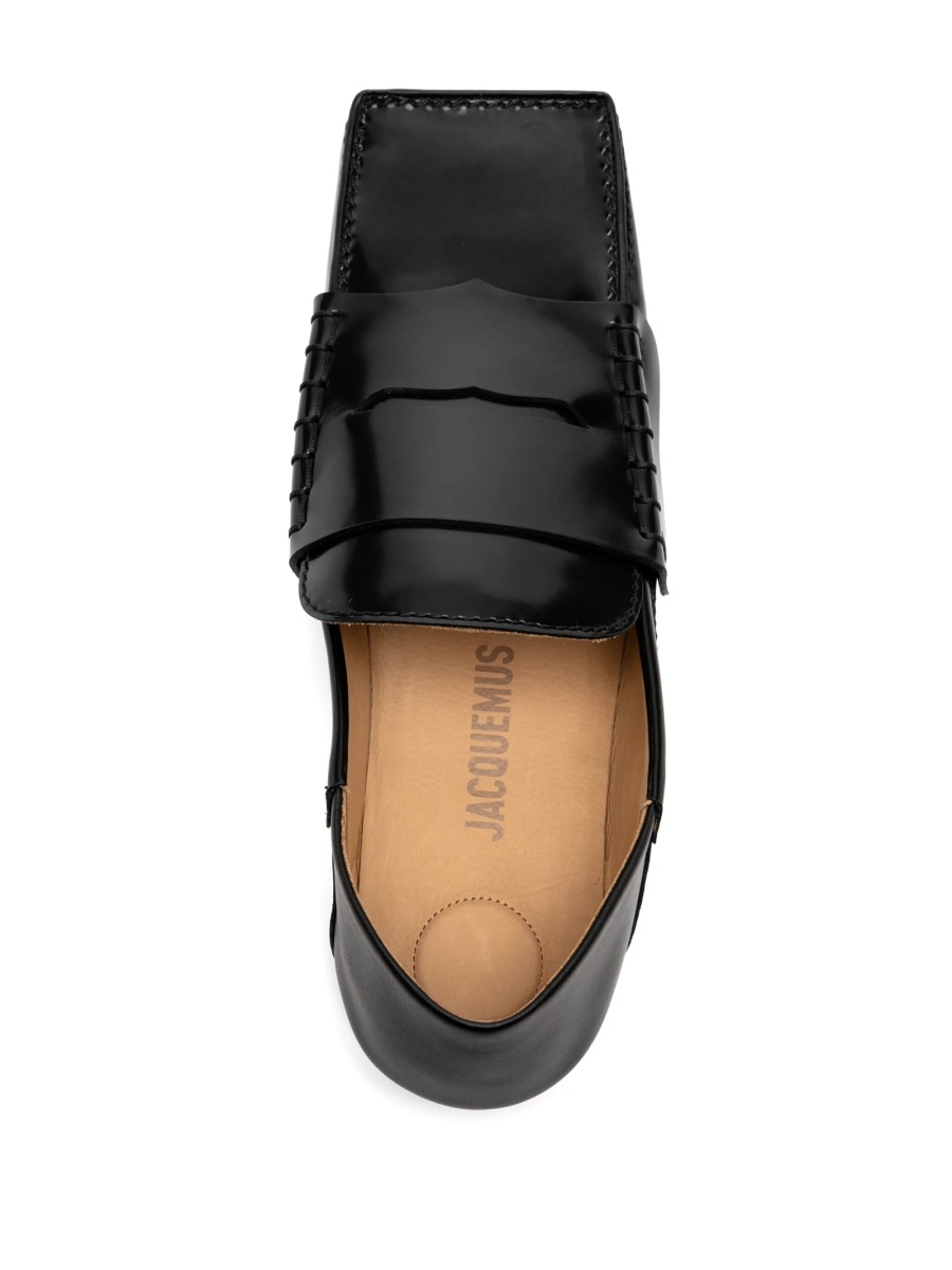 Mocasini JACQUEMUS negri din piele - Img 4