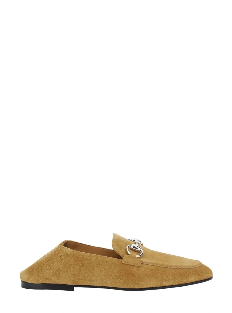 Mocasini 'Pierre' Beige loafers with Horsebit plaque on the front in suede for women - Img 5