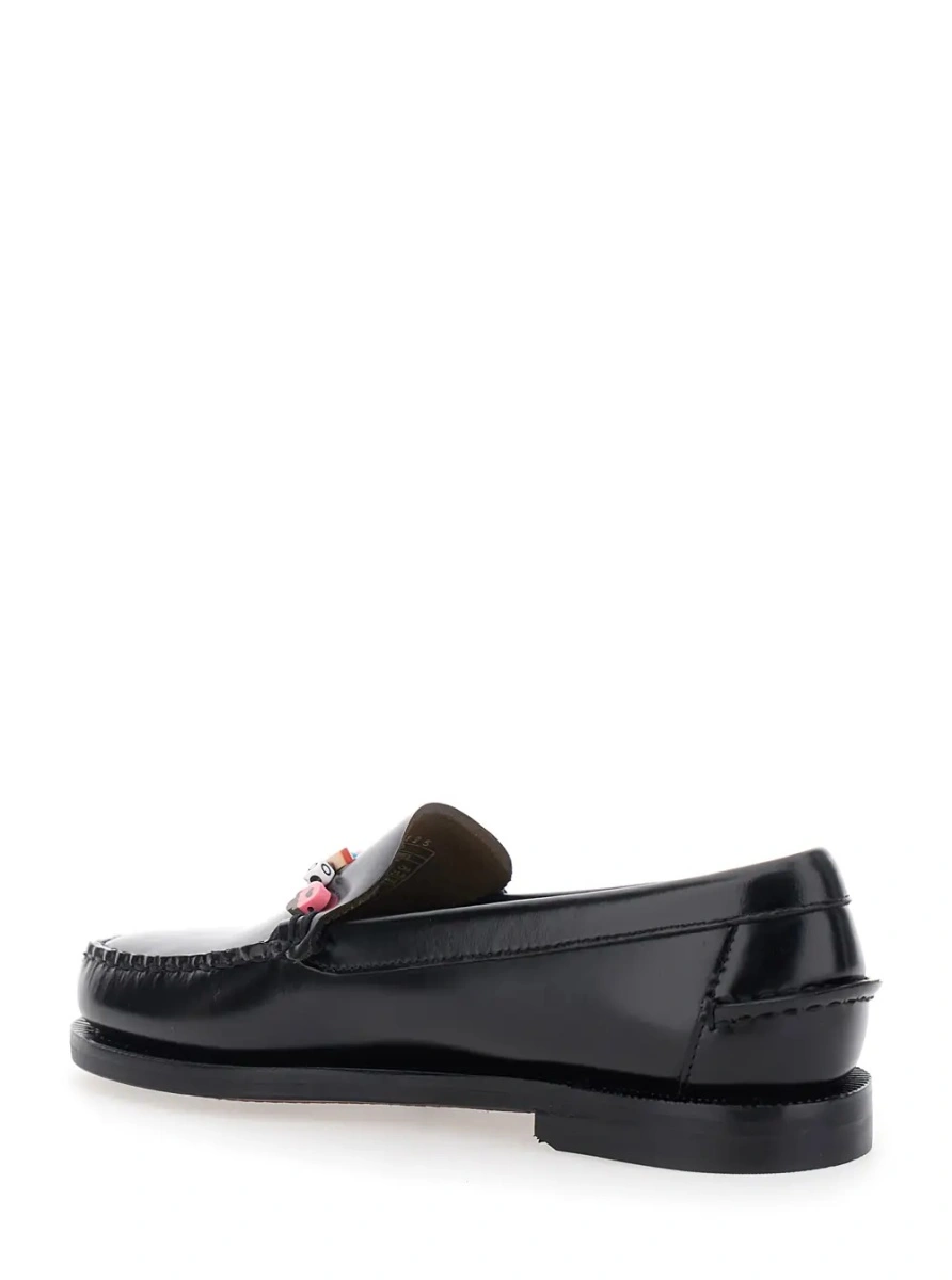 Mocasini Sebago negri din piele 'FRANK BEADS WOMAN' - Img 3