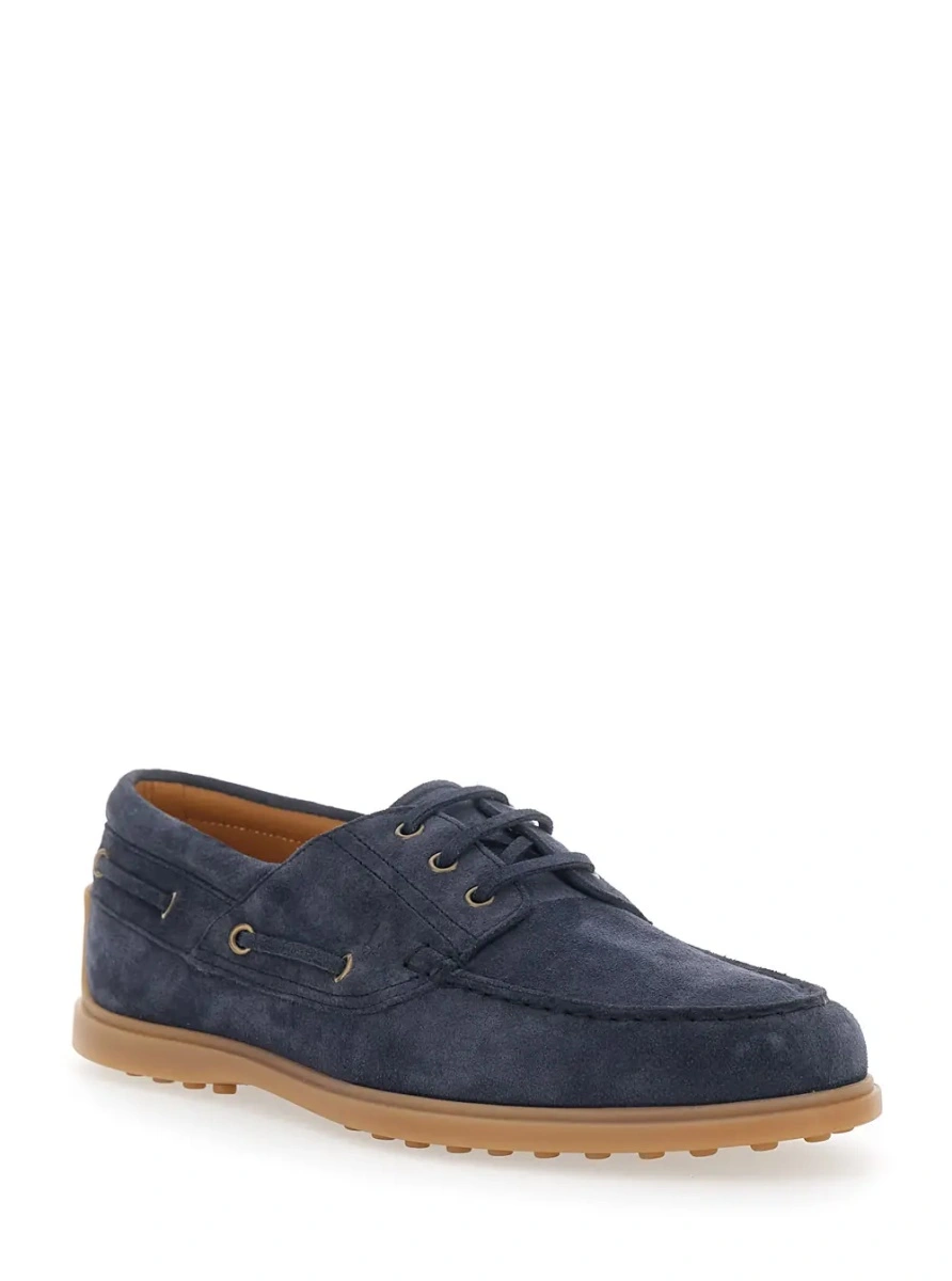 Mocasini TOD'S albastri din piele intoarsa - Img 2