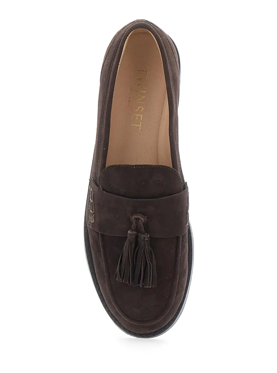 Mocasini TWINSET maro din piele intoarsa - Img 4