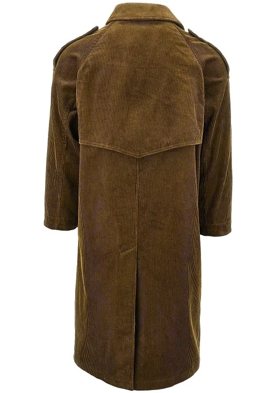 Paltoane Paltò Corduroy double-breasted long coat - Img 3