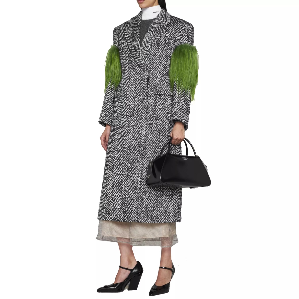 Paltoane Prada Herringbone Wool Coat - Img 2