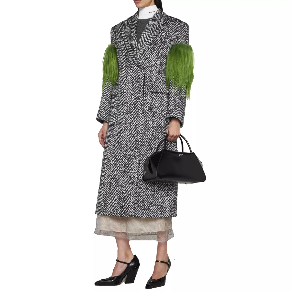 Paltoane Prada Herringbone Wool Coat - Img 2