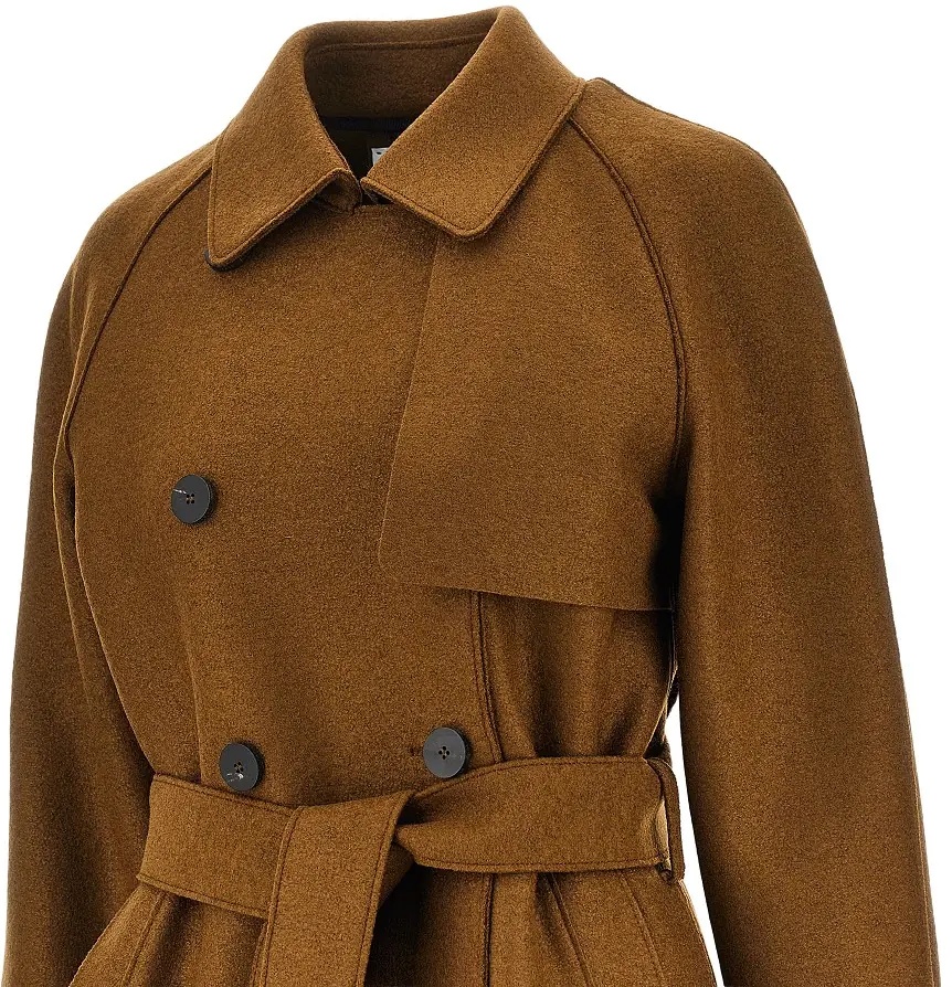 Paltoane Pressed wool long trench coat - Img 2