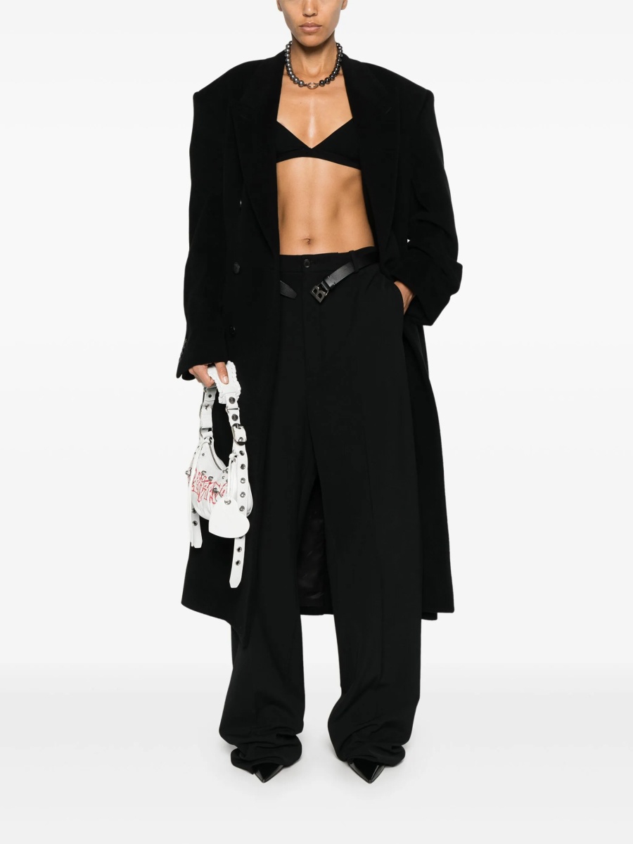 Palton Balenciaga negru din lana si poliamida - Img 2