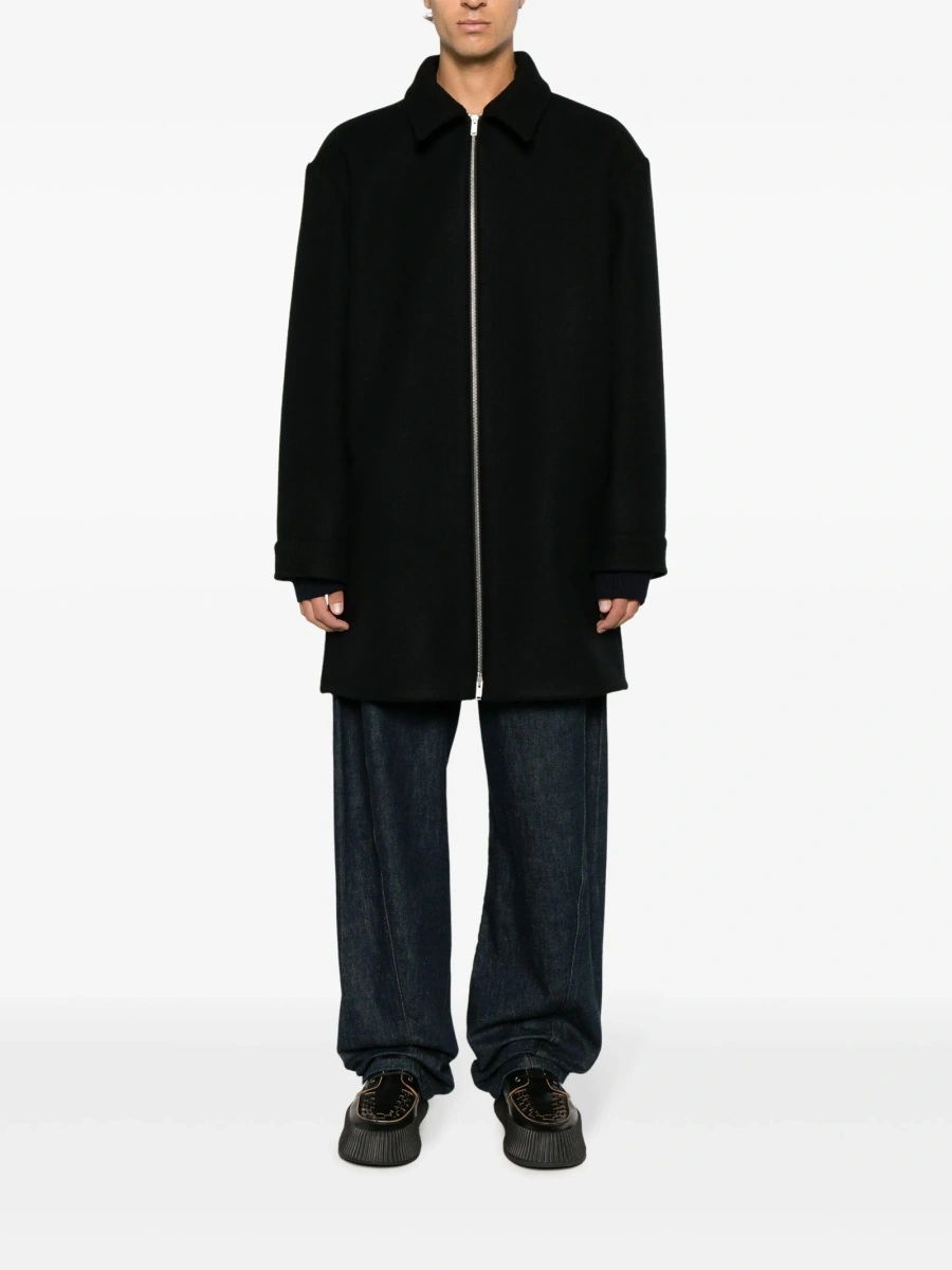 Palton Jil Sander albastru din lana - Img 2