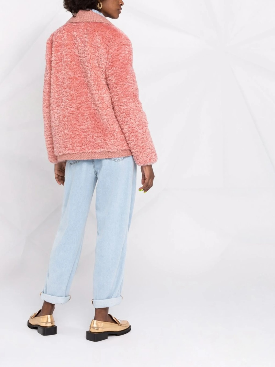 Palton LOVE Moschino roz din polyester - Img 4