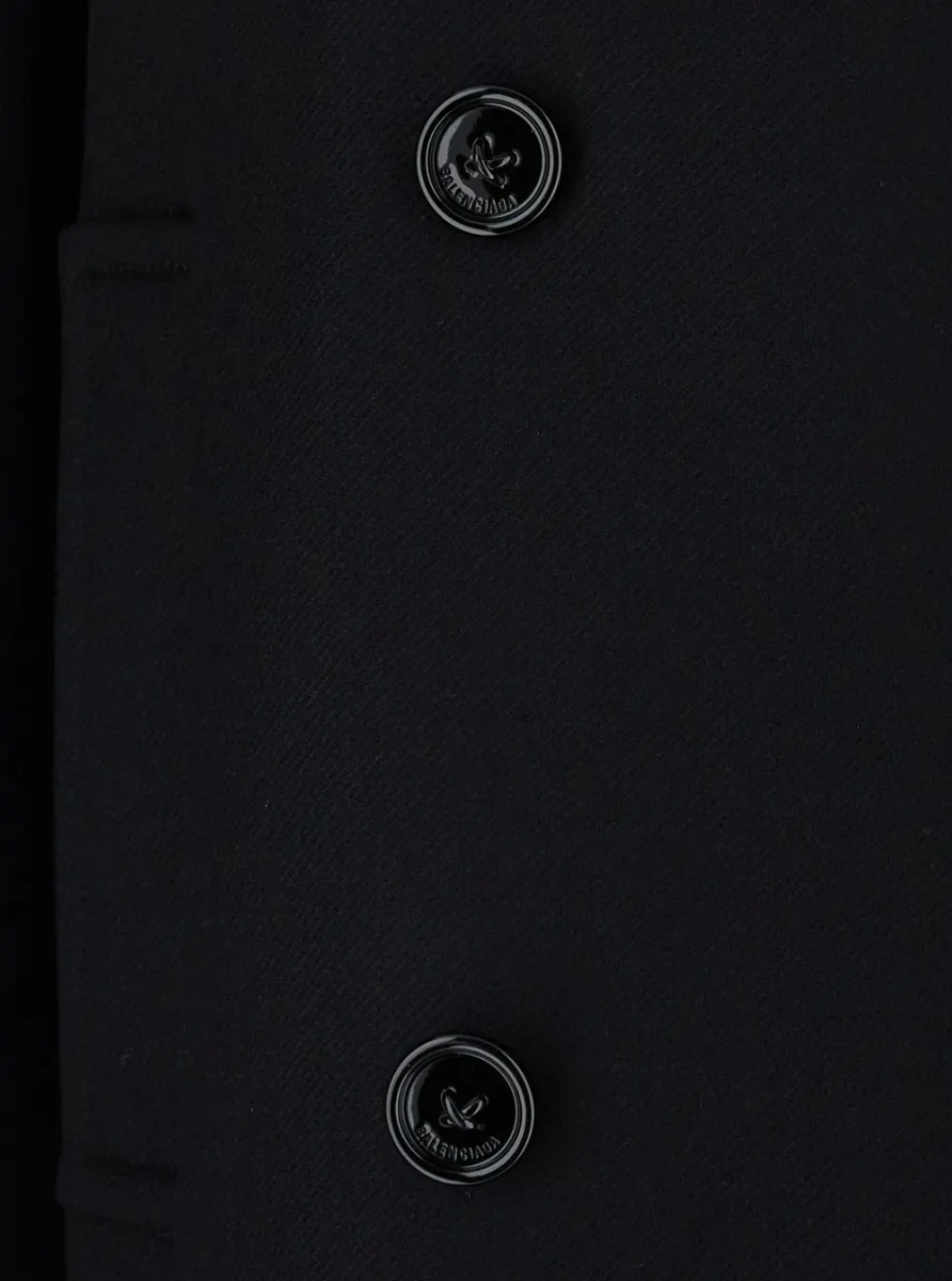 Palton SHORT COCOON COAT DOUBLE COMPACT WOOL - Img 3