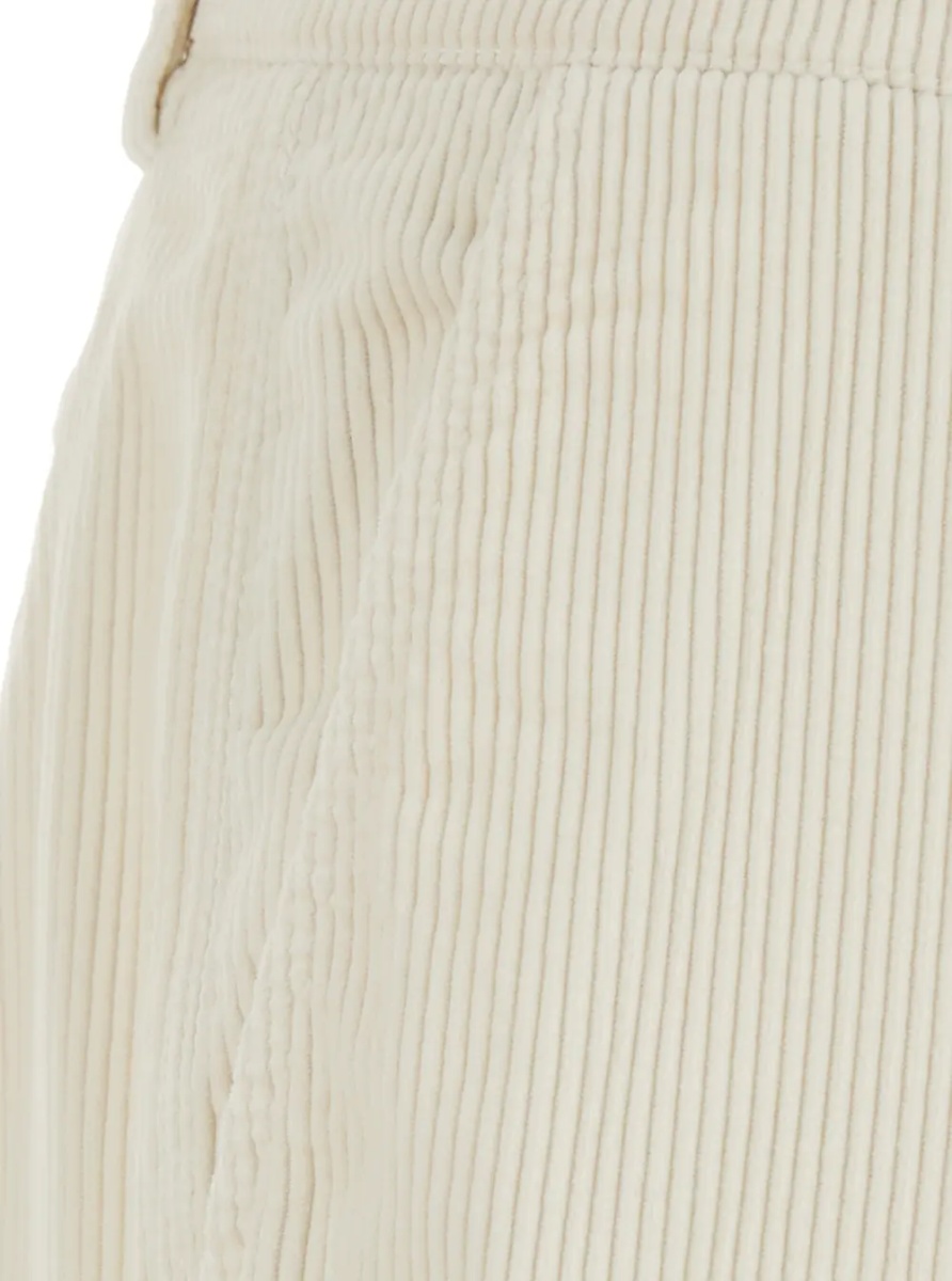 Pantaloni Beige Pants with Belt Loops and Button and Zip Closure on the Front in Corduroy for Men - Img 3