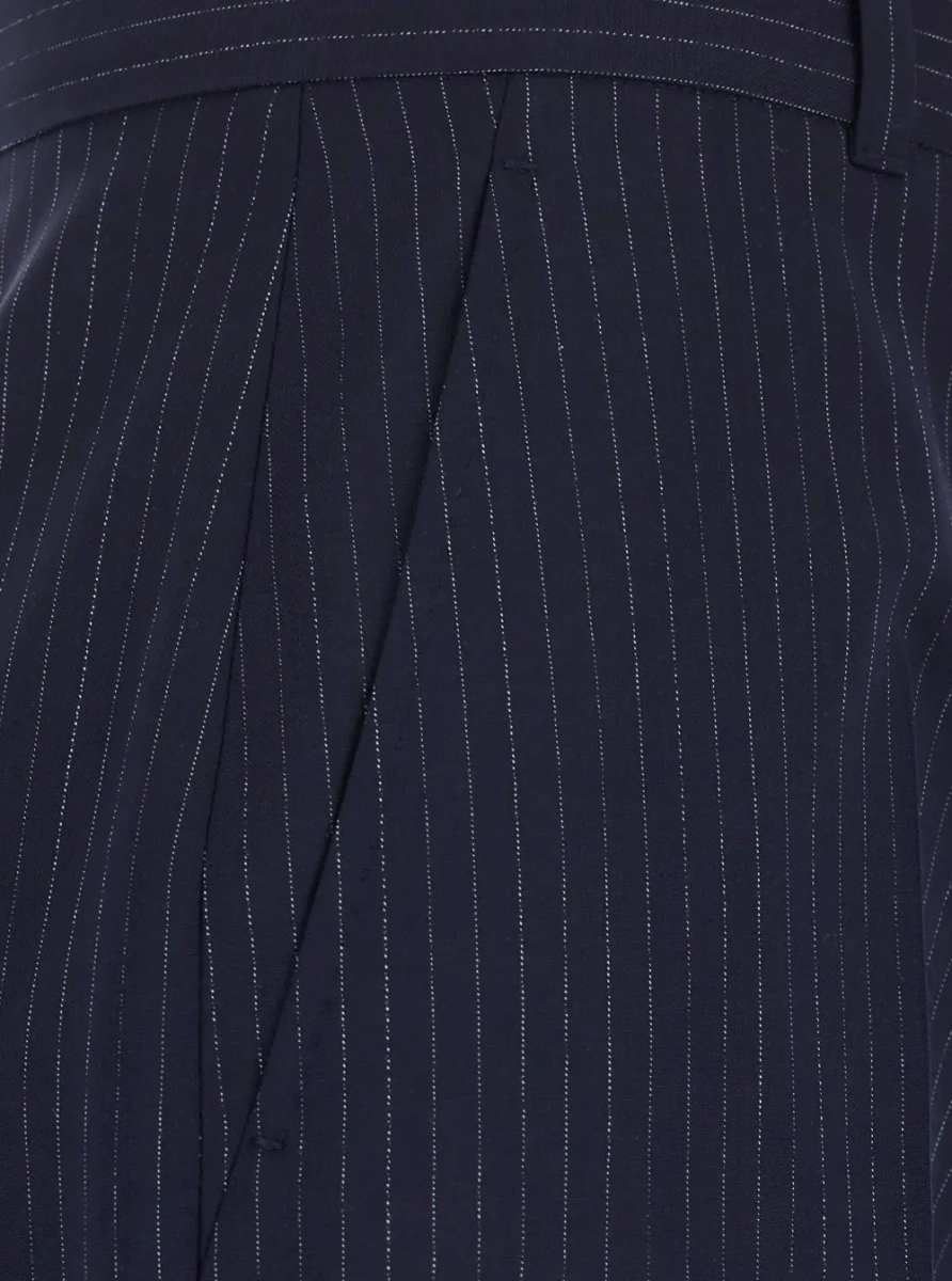 Pantaloni Blue Tailored Pants with All-Over Striped Motif in Wool for Women - Img 3