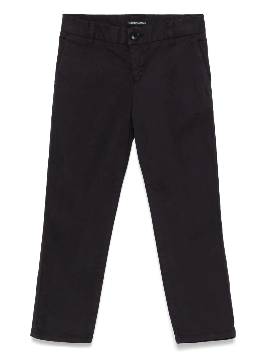 Pantaloni Blue Trousers with Belt Loops and Logo Plate on the Back in Cotton Boy - Img 6