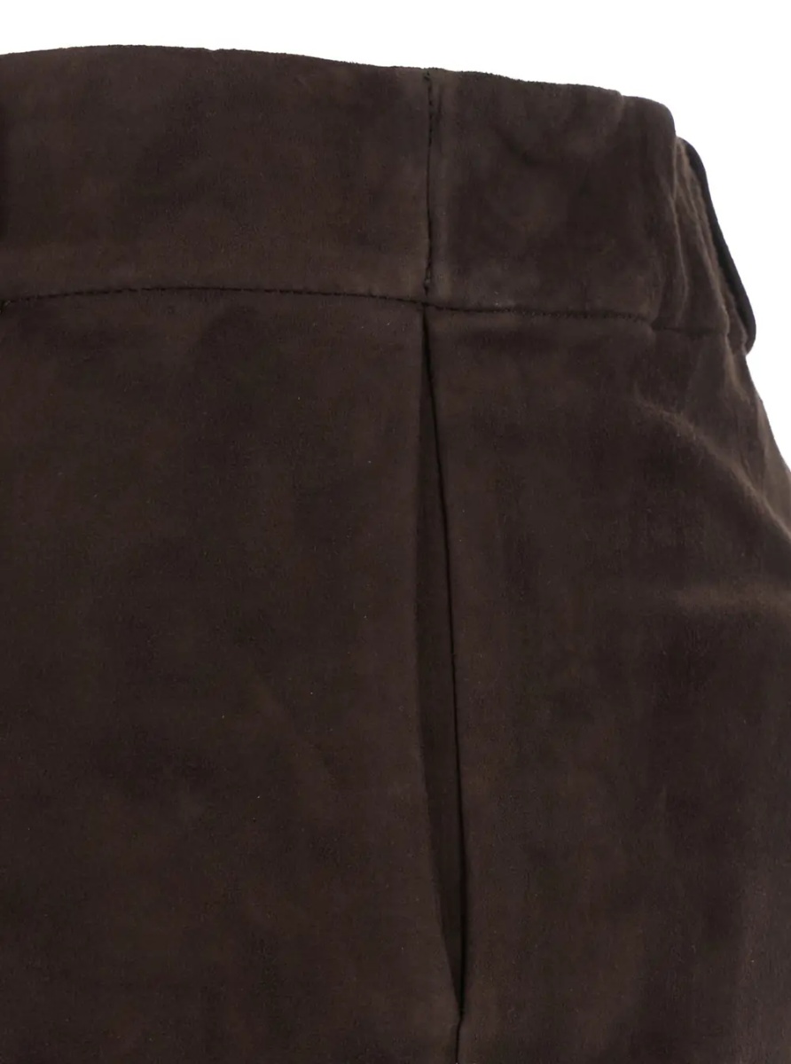 Pantaloni Brown High-Waisted Pants with Side Pockets - Img 2