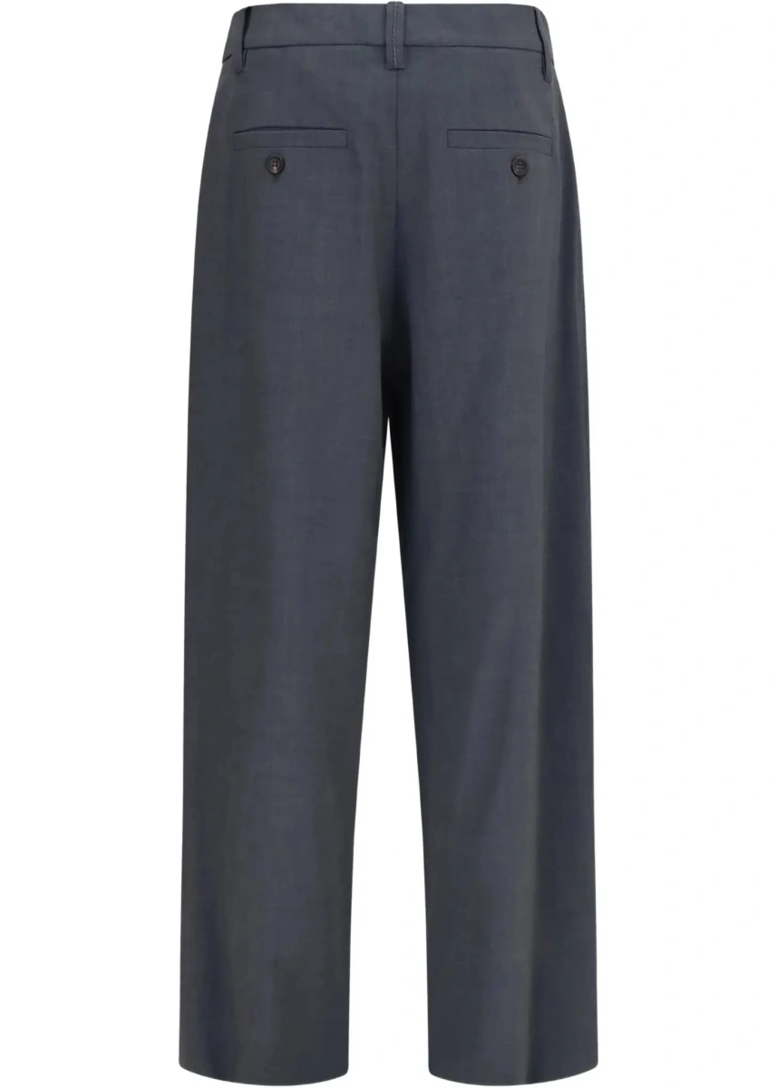 Pantaloni Brunello Cucinelli gri din lana - Img 4