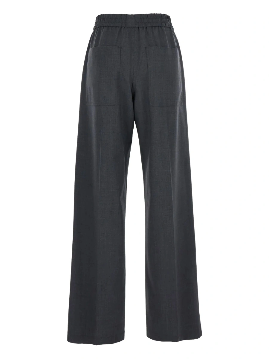 Pantaloni Brunello Cucinelli gri din lana - Img 4