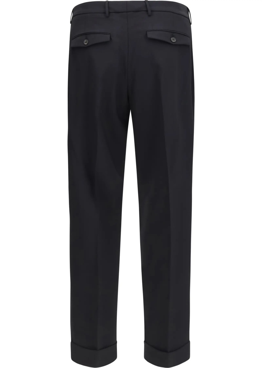Pantaloni Carrot fit single pleat Pants in virgin wool - Img 2