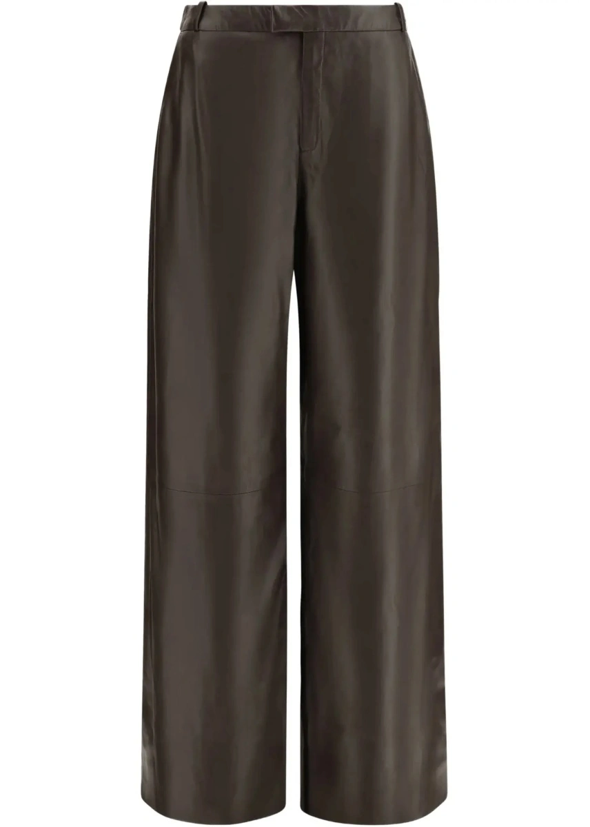 Pantaloni casual ARMA maro din piele - Img 6