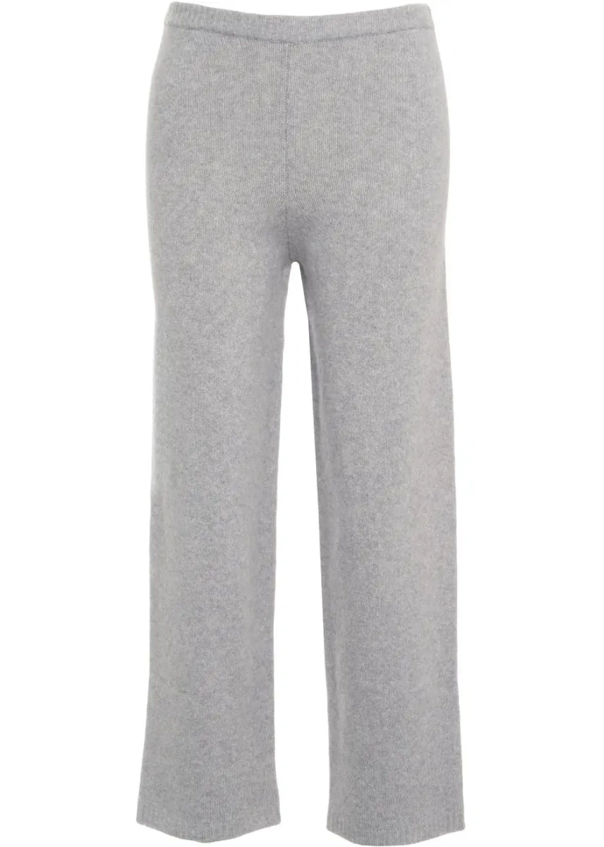 Pantaloni casual Aylin Koenig gri din lana merinos - Img 2