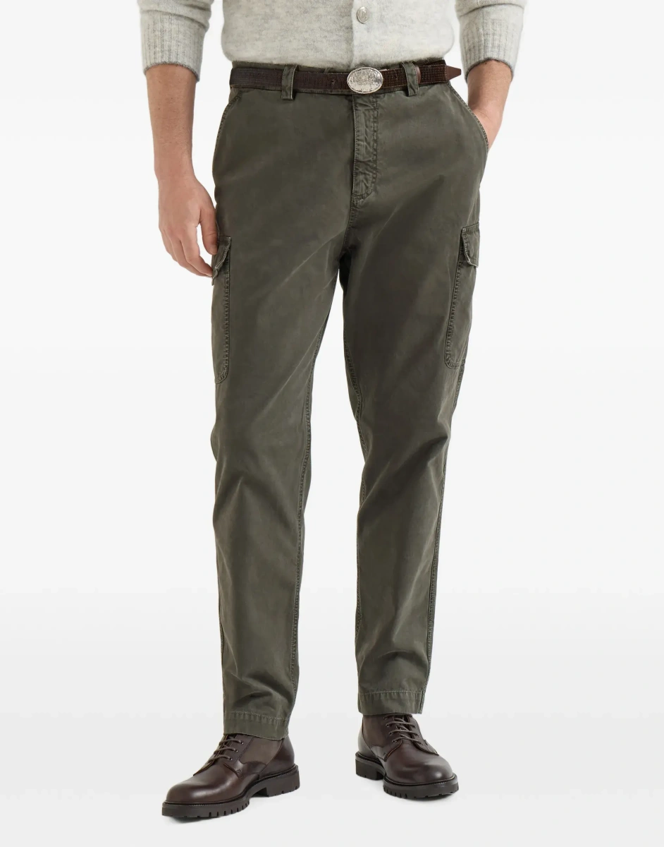 Pantaloni casual Brunello Cucinelli multicolor din bumbac - Img 6