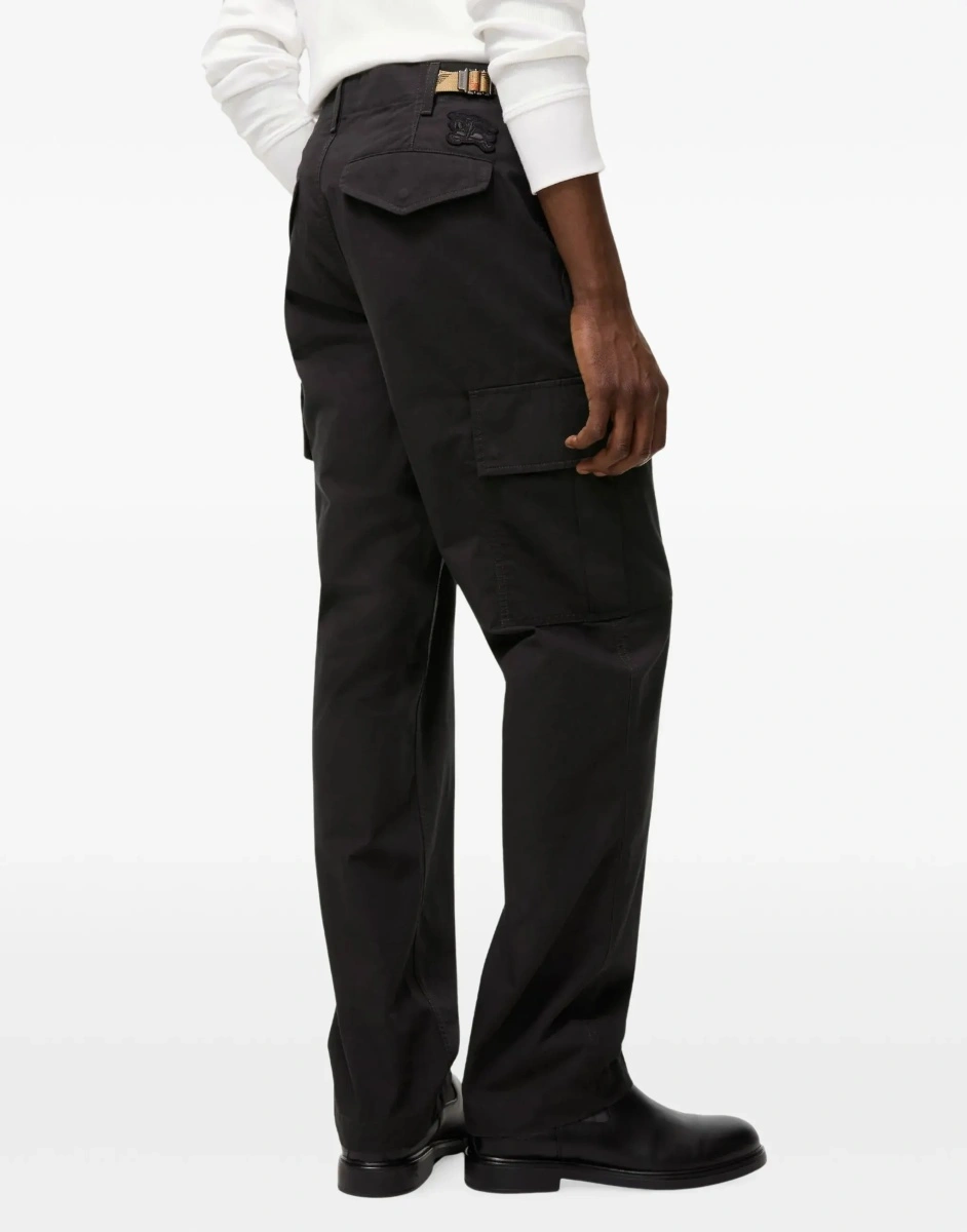 Pantaloni casual Burberry maro din bumbac - Img 5