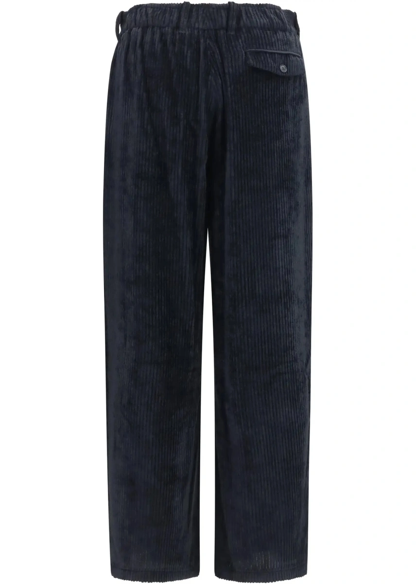 Pantaloni casual Giorgio Armani gri din vascoza si catifea - Img 2