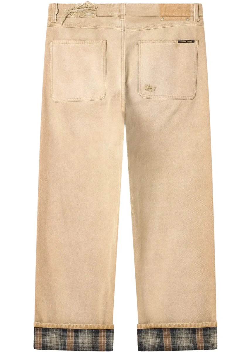 Pantaloni casual Golden Goose multicolor din bumbac - Img 4