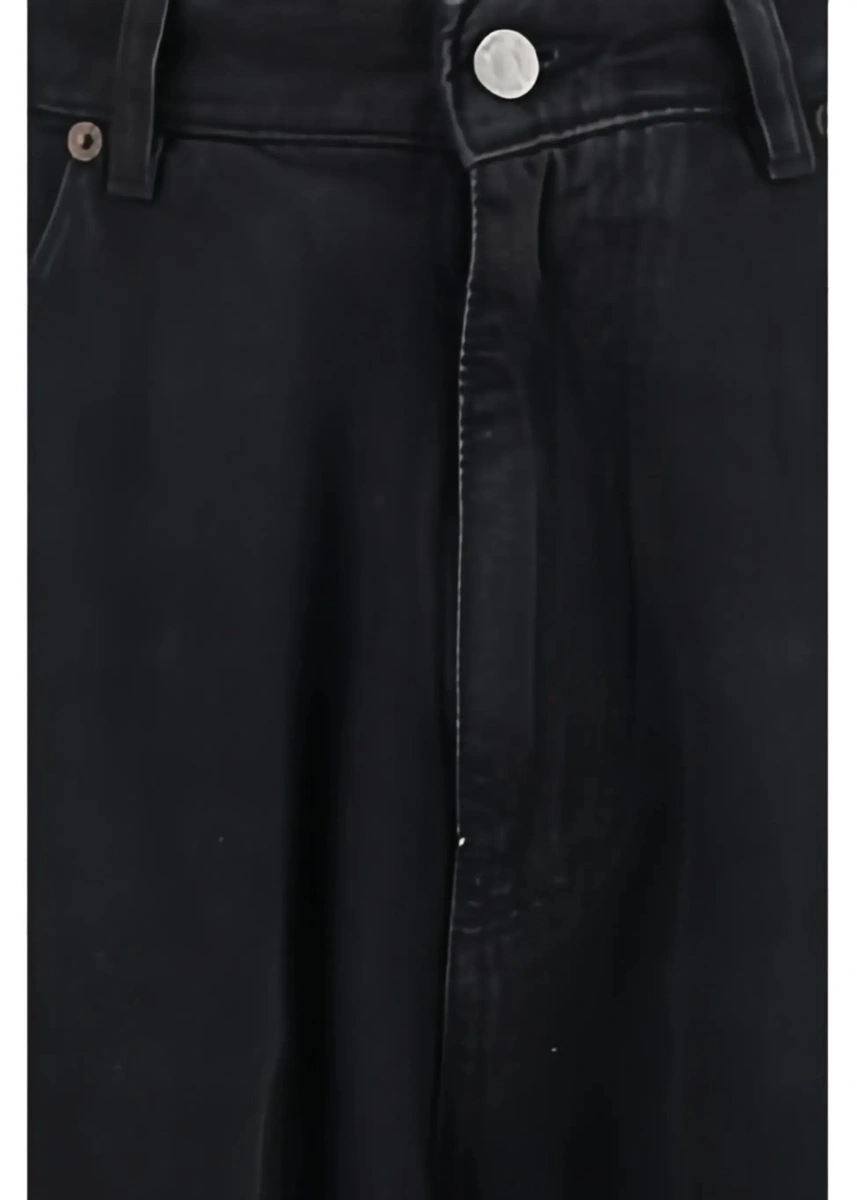 Pantaloni casual MM6 Maison Margiela negri din bumbac - Img 6