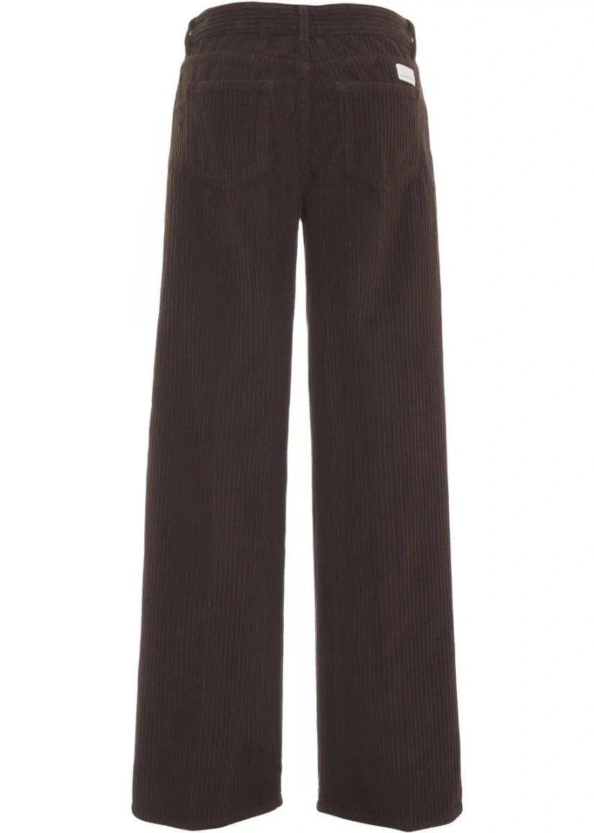 Pantaloni casual Nine in the morning maro din catifea reiata 'Rocio' - Img 4