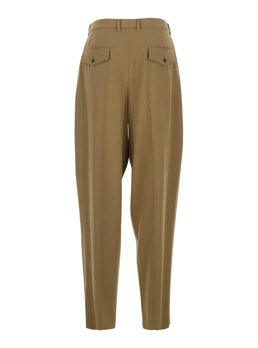 Pantaloni Céline bej din lana - Img 2