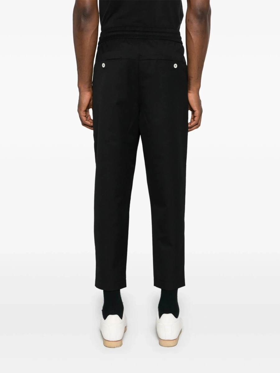 Pantaloni conici DRÔLE DE MONSIEUR negri din polyester si lana - Img 4