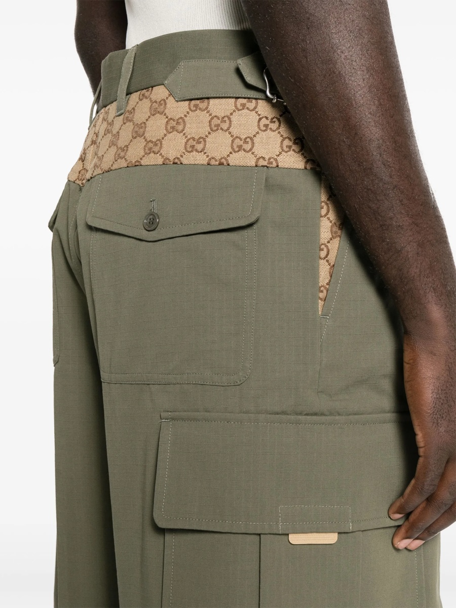 Pantaloni conici Gucci verzi din bumbac - Img 5