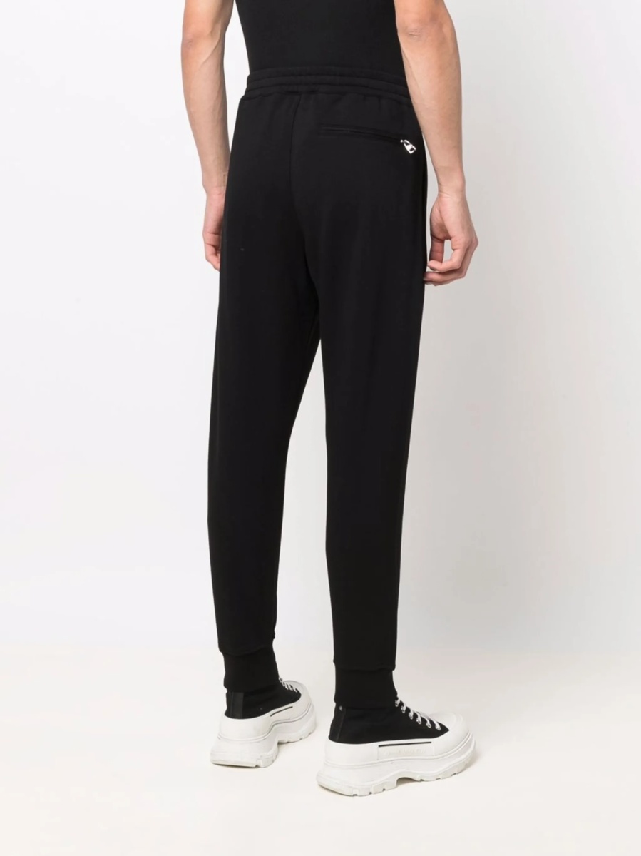 Pantaloni de trening Alexander McQueen negri din bumbac - Img 4