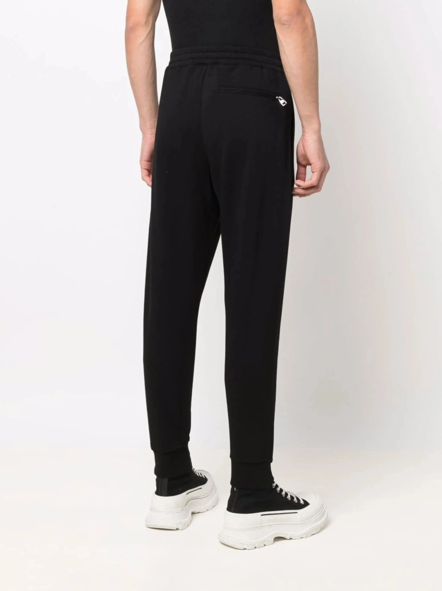 Pantaloni de trening Alexander McQueen negri din bumbac - Img 4