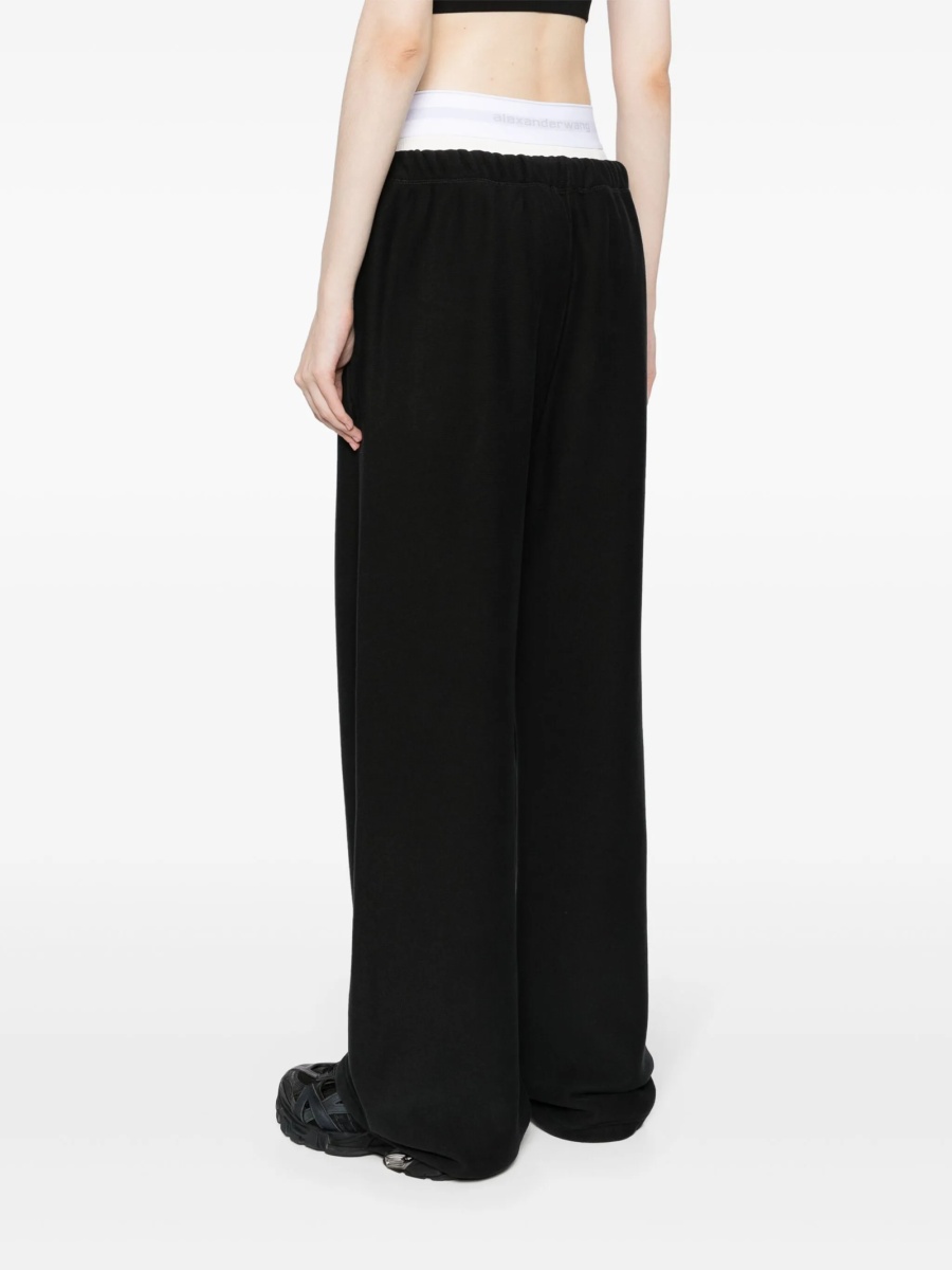 Pantaloni de trening Alexander Wang negri din bumbac - Img 4