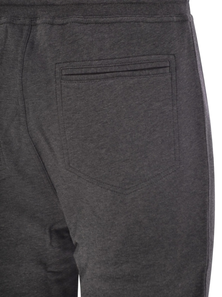 Pantaloni de trening Brunello Cucinelli gri din poliamida si bumbac - Img 4