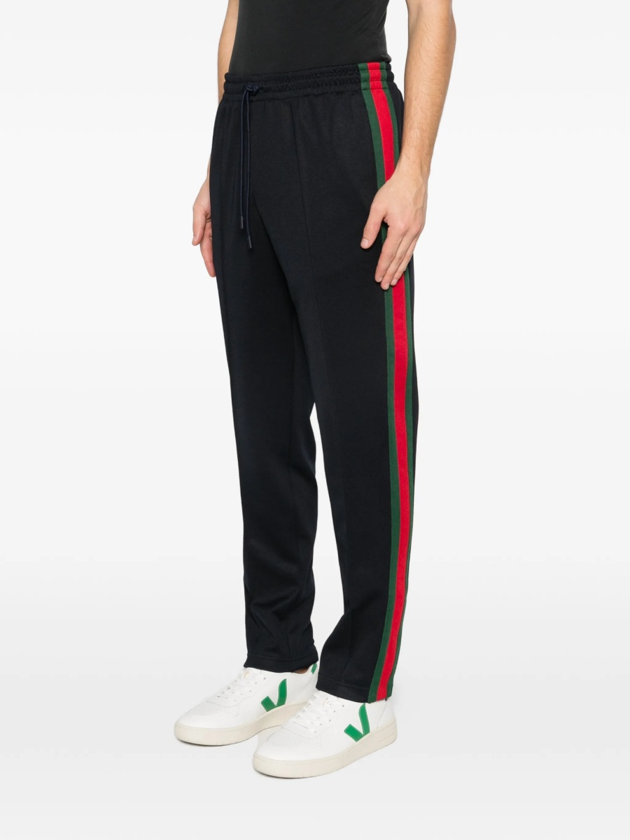 Pantaloni de trening Gucci albastri din bumbac si polyester - Img 3