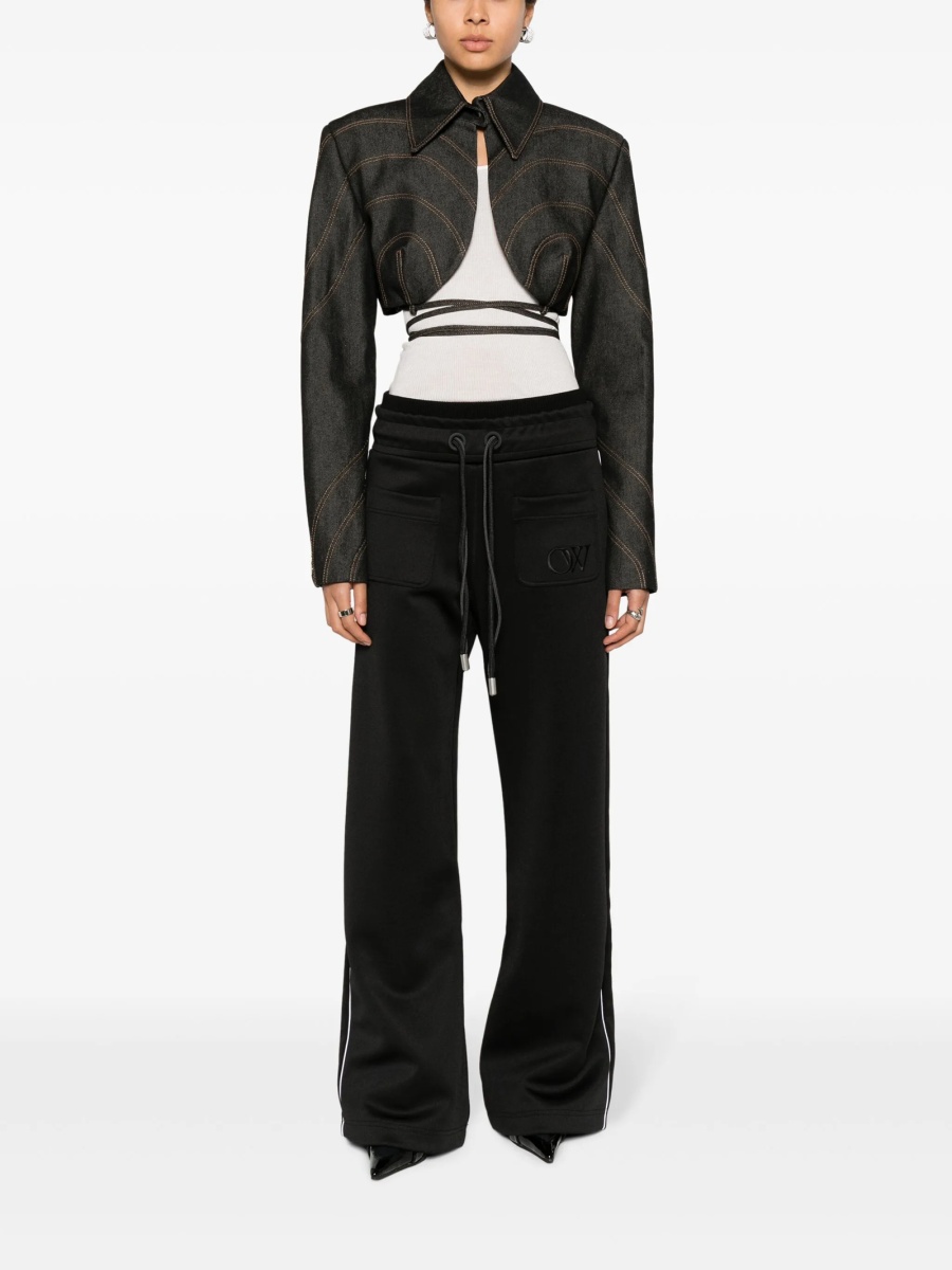 Pantaloni de trening Off-White negri din elastan si polyester - Img 2