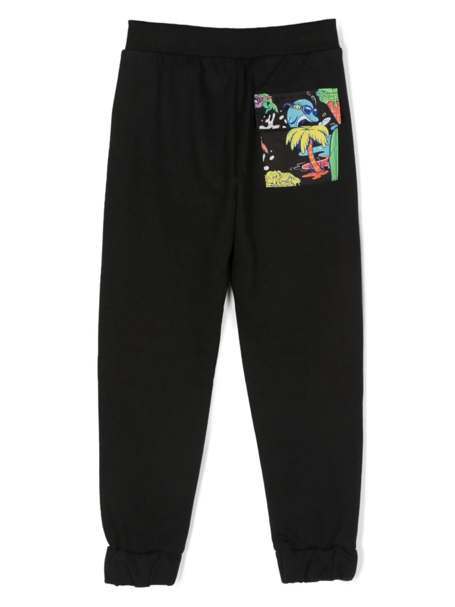 Pantaloni de trening Versace negri din bumbac si polyester - Img 2
