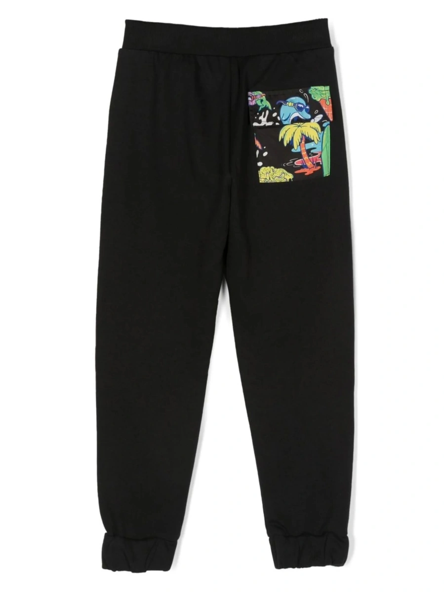Pantaloni de trening Versace negri din bumbac si polyester - Img 2