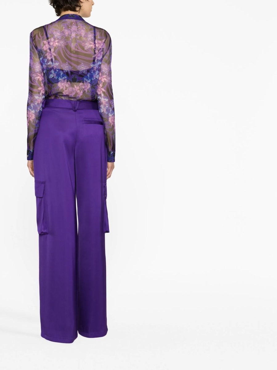Pantaloni de trening Versace violet din vascoza - Img 4