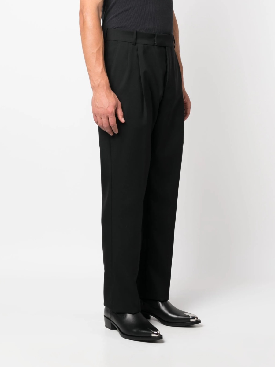 Pantaloni drepti Alexander McQueen negri din lana - Img 3