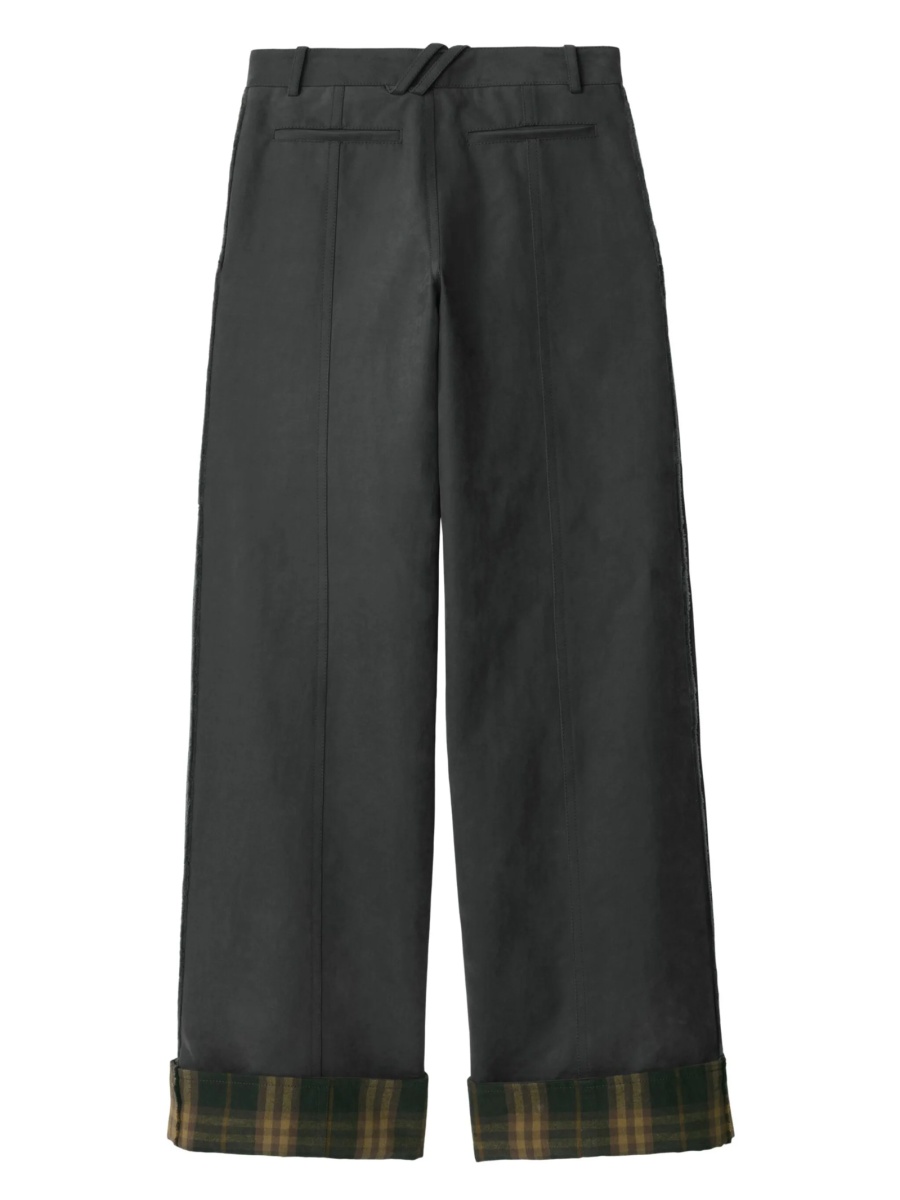 Pantaloni drepti Burberry gri din bumbac si poliamida - Img 2