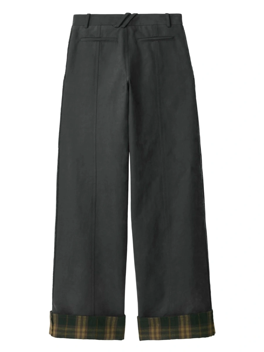 Pantaloni drepti Burberry gri din bumbac si poliamida - Img 2